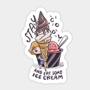 Stay Cool and Eat Some Ice Cream Sticker